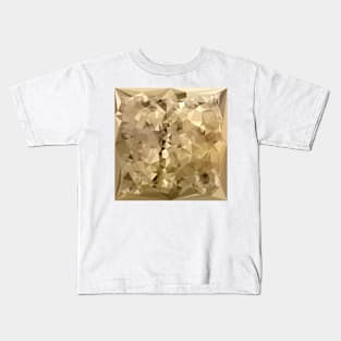 French Beige Abstract Low Polygon Background Kids T-Shirt